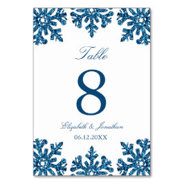 Blue Snowflake Winter Wedding Kaart