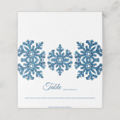 Blue Snowflake Winter Wedding Plaatskaartje (Buitenkant ongevouwen)