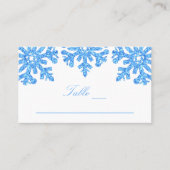 Blue Snowflake Winter Wedding Plaatskaartje (Voorkant)