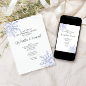 Blue Snowflake Winter Wedding Rehearsal Dinner Kaart