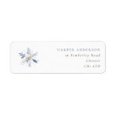 Blue Snowflake Winter Wedding Return Address Etiket (Voorkant)