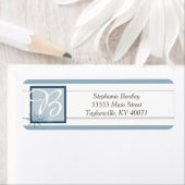 Blue Snowflake Winter Wedding Return Address Label (Insitu)