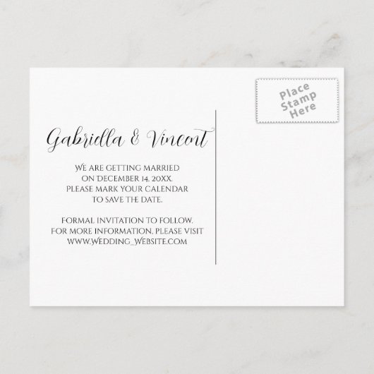 Blue Snowflake Winter Wedding Save the Date Aankondigingskaart (Achterkant)