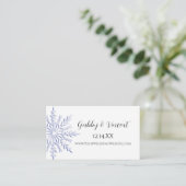 Blue Snowflake Winter Wedding Website Kaart (Staand voorkant)