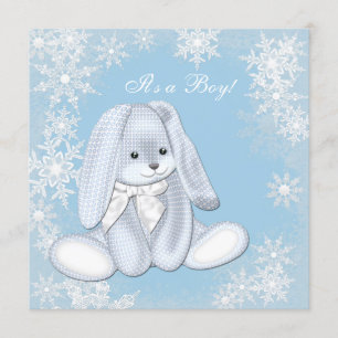 Blue Snowflake Winter Wonderland Baby shower Kaart