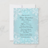 Blue Snowflake Winter Wonderland Sweet 16 Invite RSVP Kaartje (Voorkant)
