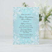 Blue Snowflake Winter Wonderland Sweet 16 Invite RSVP Kaartje (Staand voorkant)