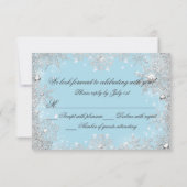 Blue Snowflake Winter Wonderland Sweet 16 RSVP (Achterkant)
