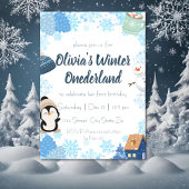 Blue Snowflake Winter Wonderland Verjaardag Kaart