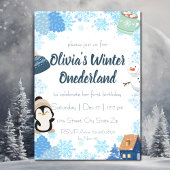 Blue Snowflake Winter Wonderland Verjaardag Kaart