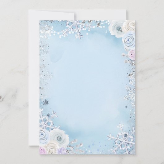 Blue Snowflake Winter Wonderland Verjaardag Kaart (Achterkant)