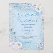 Blue Snowflake Winter Wonderland Verjaardag Kaart (Voorkant / Achterkant)