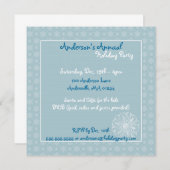 Blue Snowflake Wonderland Party-uitnodigingen Kaart (Voorkant / Achterkant)