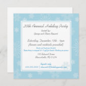 Blue Snowflake Wonderland Party-uitnodigingen Kaart (Voorkant / Achterkant)