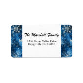 Blue Snowflakes Adres Etiket (Voorkant)