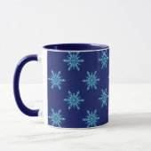 Blue Snowflakes Art Mug Cup Mok (Links)
