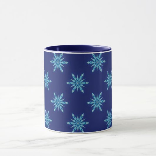 Blue Snowflakes Art Mug Cup Mok (Midden)