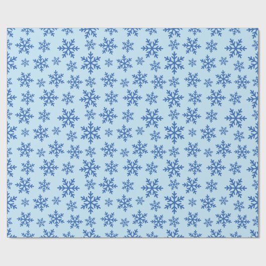 Blue Snowflakes Art Winter Verjaardag Gift Naadloo Cadeaupapier (Vlak)