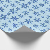 Blue Snowflakes Art Winter Verjaardag Gift Naadloo Cadeaupapier (Hoek)