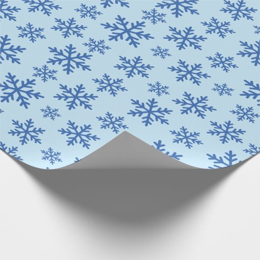 Blue Snowflakes Art Winter Verjaardag Gift Naadloo Cadeaupapier (Hoek)