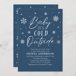 Blue Snowflakes Baby Het is koud buiten Baby showe Kaart