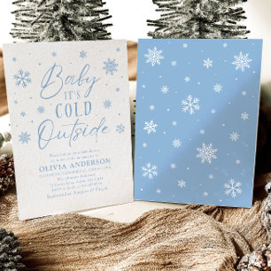 Blue Snowflakes Baby Het is koud buiten Baby showe Kaart