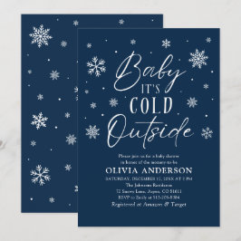 Blue Snowflakes Baby Het is koud buiten Baby showe Kaart