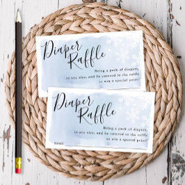 Blue Snowflakes Baby shower Raffle Ticket Informatiekaartje