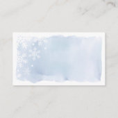 Blue Snowflakes Baby shower Raffle Ticket Informatiekaartje (Achterkant)