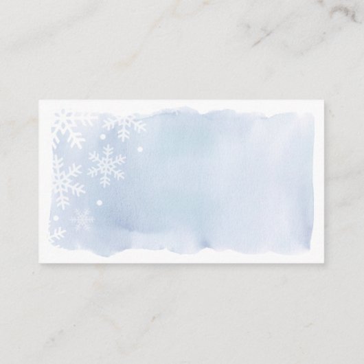Blue Snowflakes Baby shower Raffle Ticket Informatiekaartje (Achterkant)