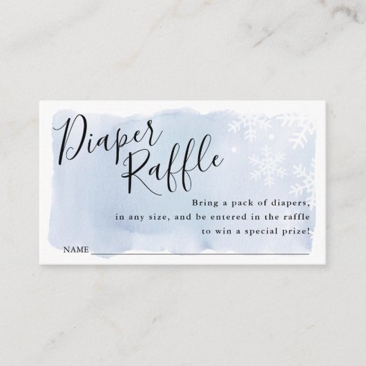 Blue Snowflakes Baby shower Raffle Ticket Informatiekaartje (Voorkant)