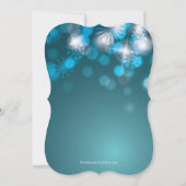 Blue Snowflakes & Bokeh Lights Holiday Uitnodiging (Achterkant)