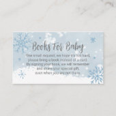 Blue Snowflakes Boy Baby shower Books for Baby Informatiekaartje (Voorkant)