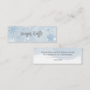 Blue Snowflakes Boy Baby shower Diaper Raffle Mini Visitekaartje