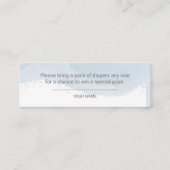 Blue Snowflakes Boy Baby shower Diaper Raffle Mini Visitekaartje (Achterkant)