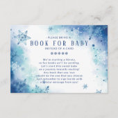 Blue Snowflakes Boys Baby shower Book for Baby Informatiekaartje (Voorkant)