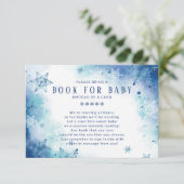 Blue Snowflakes Boys Baby shower Book for Baby Informatiekaartje (Staand voorkant)