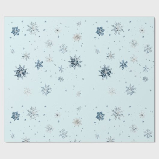 Blue Snowflakes Christmas  Cadeaupapier (Vlak)