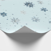 Blue Snowflakes Christmas  Cadeaupapier (Hoek)