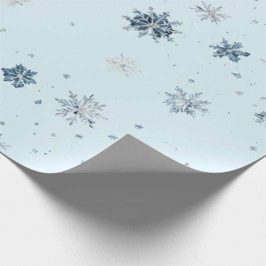 Blue Snowflakes Christmas  Cadeaupapier (Hoek)