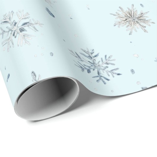 Blue Snowflakes Christmas  Cadeaupapier (Rol Hoek)