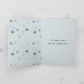 Blue Snowflakes Christmas Deer Kaart (Binnen)