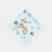 Blue Snowflakes Christmas Deer with Bow Servet (Hoek)