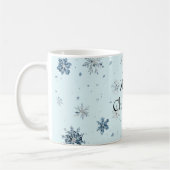 Blue Snowflakes Christmas Koffiemok (Links)