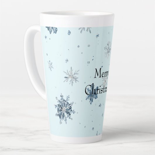 Blue Snowflakes Christmas Latte Mok (Linkerhoek)