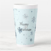 Blue Snowflakes Christmas Latte Mok (Voorkant)