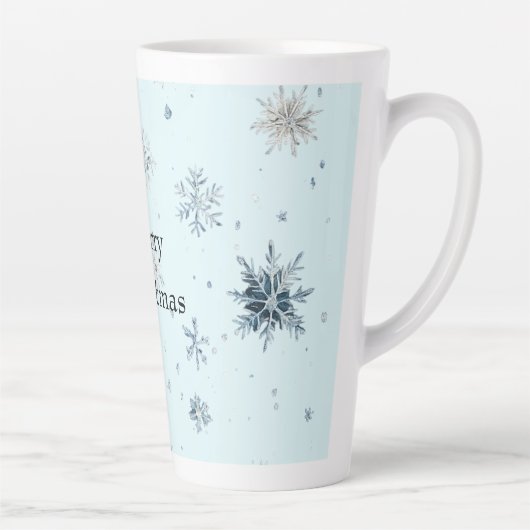 Blue Snowflakes Christmas Latte Mok (Rechts)
