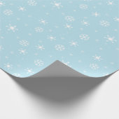Blue Snowflakes Christmas Pattern - Winter Holiday Cadeaupapier (Hoek)