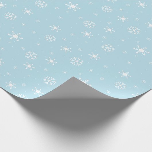 Blue Snowflakes Christmas Pattern - Winter Holiday Cadeaupapier (Hoek)