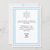 Blue Snowflakes Christmas Tree Lights INSERT PHOTO Feestdagenkaart (Achterkant)